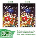 Load image into Gallery viewer, G128 Garden Flag Welcome Cozy Owls with Scarves  12x18 Inch  Printed Blockout Polyester  Christmas Decoration