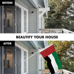 Load image into Gallery viewer, G128 Combo Pack: 6 Ft Tangle Free Spinning Flagpole (White) &amp; United Arab Emirates Flag 3x5 Ft Printed 150D Polyester, Brass Grommets (Flag Included) Aluminum Flag Pole