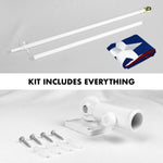 Load image into Gallery viewer, G128 Flag Pole 5 FT White Tangle Free &amp; Texas Flag 2x3 FT Combo Embroidered Spun Polyester