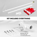 Load image into Gallery viewer, G128 Combo Pack: 6 Ft Tangle Free Aluminum Spinning Flagpole (White) &amp; Canada Canadian The Great White North Flag 3x5 Ft, LiteWeave Pro Series Printed 150D Polyester  Pole with Flag Included