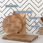 Load image into Gallery viewer, The Fine Living Co. Large Cutting Board Acacia Wood Meat Chopping Board Butcher Block with Juice Groove Chevron Chequered Style 1 Thick &amp; Food grade Serving Board 16 x12
