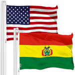 Load image into Gallery viewer, G128 Combo Pack: American USA Flag 3x5 Ft &amp; Bolivia Flag 3x5 Ft, Both Printed 150D Polyester, Indoor/Outdoor, Brass Grommets