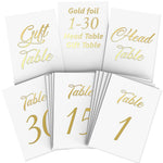 Load image into Gallery viewer, Gold Table Numbers 1 30 for Wedding Reception Gold Foil Table Number Cards 4x6 Inch with Head &amp; Gift Table Restaurant Table Numbers Wedding Numbers for Tables Card Stock Wedding Table Numbers