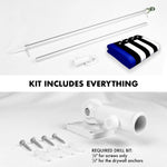 Load image into Gallery viewer, G128 Combo Pack: 6 Ft Tangle Free Aluminum Spinning Flagpole (Silver) &amp; Thin Blue Line Flag 3x5 Ft, LiteWeave Pro Series Printed 150D Polyester, 4 Corner Brass Grommets  Pole with Flag Included