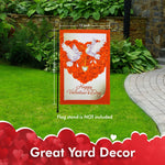 Load image into Gallery viewer, G128  Valentine's Day Garden Flag, Valentine Themed Decorations  Doves in Love,   12x18 Inch  Printed 150D Polyester  Rustic Holiday Seasonal Outdoor Flag