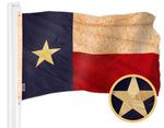Load image into Gallery viewer, G128 Texas TeaStained TX State Flag  4x6 Ft  Embroidered 420D Polyester  Embroidered Stars, Sewn Stripes, Brass Grommets, Indoor/Outdoor, Vibrant Colors, Quality Polyester