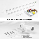 Load image into Gallery viewer, G128 Combo Pack: 6 Ft Tangle Free Spinning Flagpole (Silver) &amp; Illinois Flag 3x5 Ft Printed 150D Polyester, Brass Grommets (Flag Included) Aluminum Flag Pole