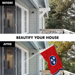 Load image into Gallery viewer, G128 Combo Pack: 5 Ft Tangle Free Spinning Flagpole (White) &amp; Tennessee Flag 2.5x4 Ft Embroidered 220GSM Spun Polyester, Brass Grommets (Flag Included) Aluminum Flag Pole