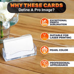 Load image into Gallery viewer, Pearl Color 150 Pcs Sublimation Blanks 3.4x 2.1 x0.0095 inch Double Sided Sublimation Business Card Blanks for Printing of Logos Nameplates and Custom Gifts Ultra Thin Aluminum Alloy Cards