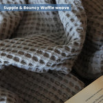Load image into Gallery viewer, The Fine Living Co. 100% Cotton Waffle Weave Throw Blanket Lightweight Soft and Breathable Throw Blanket for All Season  Skin Friendly Blanket for Couch Bed Sofa 50”x60” inches Mineral Gray
