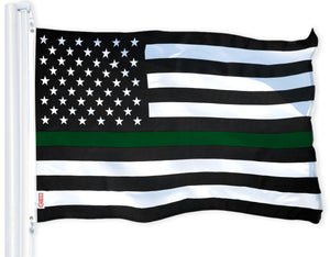 Thin Green Line American Flag 150D Polyester 3x5 FT Printed Flag Honoring Men