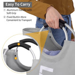 Load image into Gallery viewer, 115L X Large Laundry Basket with Handle Light Gray Tall Collapsible Fabric Hamper College Dorm Bathroom Essential Portable Washing Bin Dirty Clothes Storage Large Basket Bin