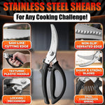 Load image into Gallery viewer, Heavy Duty Poultry Shears – Stainless Steel Meat Scissors Heavy Duty Ergonomic Kitchen Shears for Food Vegetables Seafood &amp; Bones – High Wear Resistance &amp; Thick Spring for Easy Cutting