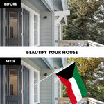Load image into Gallery viewer, G128 Combo Pack: 6 Ft Tangle Free Aluminum Spinning Flagpole (White) &amp; Kuwait Kuwaiti Flag 3x5 Ft, LiteWeave Pro Series Printed 150D Polyester  Pole with Flag Included