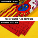 Load image into Gallery viewer, G128 Combo Pack: 6 Feet Tangle Free Spinning Flagpole (Silver) Spain Spanish Flag 3x5 ft Printed 150D Brass Grommets (Flag Included) Aluminum Flag Pole