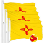 Load image into Gallery viewer, G128 3 Pack: New Mexico NM State Flag  4x6 Ft  ToughWeave Series Embroidered 300D Polyester  Embroidered Design, Indoor/Outdoor, Brass Grommets
