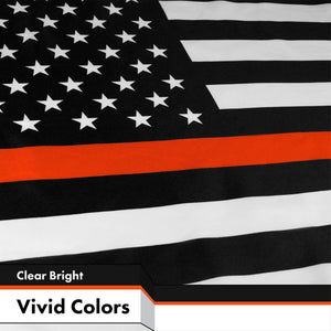Thin Orange Line American Flag 3x5 Ft 2Pack Printed 150D Polyester