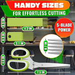 Load image into Gallery viewer, Herb Scissors with 5 Blades and Cover – Stainless Steel Herb Cutter for Fast &amp; Precise Cutting Compact Easy to Store Design – Ergonomic Handle &amp; Cleaning Brush for Quick and Comfortable Kitchen Prep