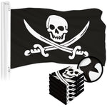Load image into Gallery viewer, G128 5 Pack: Pirate Jolly Roger Swords Flag  2x3 Ft  ToughWeave Series Embroidered 300D Polyester  Novelty Flag, Embroidered Design, Indoor/Outdoor, Brass Grommets