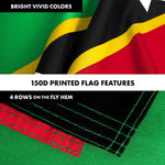 Load image into Gallery viewer, G128 Combo Pack: 6 Ft Tangle Free Aluminum Spinning Flagpole (Silver) &amp; Saint Kitts and Nevis Flag 3x5 Ft, LiteWeave Pro Series Printed 150D Polyester  Pole with Flag Included