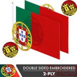 Load image into Gallery viewer, Portugal Portuguese Flag 3x5 Ft 2Pack Doublesided Embroidered Polyester By G128