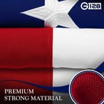 Load image into Gallery viewer, G128 2 Pack: North Carolina State Flag  4x6 Ft  StormFlyer Series Embroidered 220GSM Spun Polyester  Embroidered Design, Indoor/Outdoor, Brass Grommets, Heavy Duty, All Weather