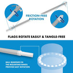 Load image into Gallery viewer, Flag Pole 6FT Silver Tangle Free &amp; Yemen Yemeni Flag 3x5 Ft Combo Printed 150D Polyester By G128