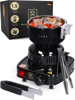 Load image into Gallery viewer, Multipurpose Electric Charcoal Starter Electric Charcoal Burner ETL Approved Electric Stove Coconut Charcoal Lighters with Tongs 450W Hot Plate Electric with 304 Stainless Steel Coiled Burner