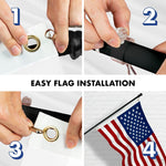 Load image into Gallery viewer, G128  6 Feet Tangle Free Spinning Flagpole (Black) American USA Flag Brass Grommets Spun Polyester 3x5 ft (Flag Included) Aluminum Flag Pole