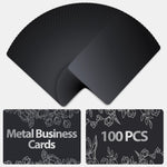 Load image into Gallery viewer, 100 Pcs Metal Business Cards for Laser Engraving – Metal Business Card Blanks in Black Colour 0.008  Thick Compact 3.39  x 2.13  – Wide Use for VIP Membership Industrial Use Personalized Gifts