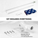 Load image into Gallery viewer, G128  6 Feet Tangle Free Spinning Flagpole (Silver) American USA Brass Grommets Printed 3x5 ft (Flag Included) Aluminum Flag Pole