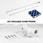 Load image into Gallery viewer, G128  6 Feet Tangle Free Spinning Flagpole (Silver) American USA Flag Brass Grommets Spun Polyester 3x5 ft (Flag Included) Aluminum Flag Pole