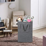Load image into Gallery viewer, Slim Laundry Hamper With Handles Collapsible Laundry Basket Thin Dirty Clothes Basket Narrow Laundry Bag Foldable Dirty Cloth Hamper 45L (21 inchesDark Grey)
