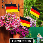 Load image into Gallery viewer, G128 12 Pack Handheld Germany German Stick Flags  12x18 In  Printed 150D Polyester, Country Flag, Solid Wooden Stick, Spear Gold Tip