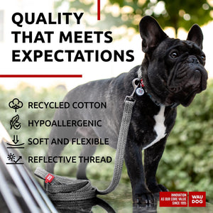 WAUDOG Recycled Cotton Dog Leash 6 Ft 10 Ft Eco Friendly Collar for Small Medium & Large Dogs Reflective Dog Leash for Medium Dogs Strong Leashes for Large Breed Dogs Puppy Leash for Small Dogs