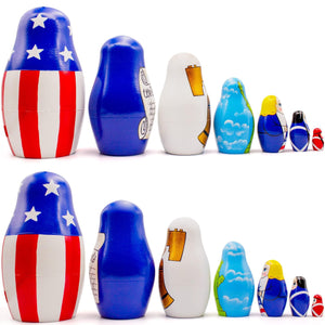 Independence Day Nesting Dolls Set 7 pcs Russian Dolls with Symbols of
