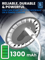 Load image into Gallery viewer, White Hookah Pump with 1300 mAh Rechargeable Battery Electric Hookah Air Pump
