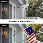 Load image into Gallery viewer, G128 Combo Pack: 5 Ft Tangle Free Aluminum Spinning Flagpole (Black) &amp; Bennington 76 Flag 2x3 Ft, ToughWeave Series Embroidered 300D Polyester  Pole with Flag Included
