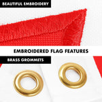 Load image into Gallery viewer, G128 Combo Pack: 6 Ft Tangle Free Aluminum Spinning Flagpole (White) &amp; Canada Canadian Flag 3x5 Ft, ToughWeave Series Embroidered 210D Polyester  Pole with Flag Included