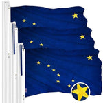 Load image into Gallery viewer, Alaska AK State Flag 3x5 Ft 3Pack Embroidered Polyester By G128
