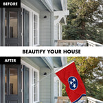 Load image into Gallery viewer, G128 Combo Pack: 6 Ft Tangle Free Spinning Flagpole (Silver) &amp; Tennessee Flag 3x5 Ft Embroidered 220GSM Spun Polyester, Brass Grommets (Flag Included) Aluminum Flag Pole