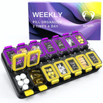 Load image into Gallery viewer, Weekly Pill Organizer 2 Times A Day   Airtight Pill Box 7 Day   Am Pm Vitamin
