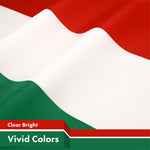 Load image into Gallery viewer, G128 5 Pack: Hungary Hungarian Flag  3x5 Ft  LiteWeave Pro Series Printed 150D Polyester  Country Flag, Indoor/Outdoor, Vibrant Colors, Brass Grommets, Thicker and More Durable Than 100D 75D Poly