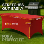 Load image into Gallery viewer, Red Spandex Table Covers 6ft 2 Pack Elegant Durable Stretchy 6ft Table Cover Fitted Wrinkle and Stain Resistant Elastic Leg Pockets