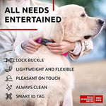 Load image into Gallery viewer, Waterproof Dog Collar Adjustable 17–28 in Neck x 1 3/5 in Wide Buckle &amp; QR Tag Pink