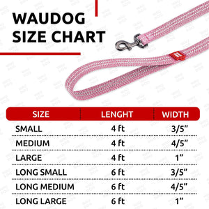WAUDOG Recycled Cotton Dog Leash 6 Ft 10 Ft Eco Friendly Collar for Small Medium & Large Dogs Reflective Dog Leash for Medium Dogs Strong Leashes for Large Breed Dogs Puppy Leash for Small Dogs