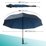 Load image into Gallery viewer, Reverse Umbrella with Sturdy Shaft 8 Reinforced Ribs Teflon Coating Black Navy
