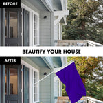 Load image into Gallery viewer, G128 Combo Pack: 5 Ft Tangle Free Aluminum Spinning Flagpole (White) &amp; Solid Violet Color Flag 2x3 Ft, LiteWeave Pro Series Printed 150D Polyester  Pole with Flag Included