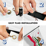 Load image into Gallery viewer, G128 Combo Pack: 6 Feet Tangle Free Spinning Flagpole (Black) California CA State Flag 3x5 ft Printed 150D Brass Grommets (Flag Included) Aluminum Flag Pole