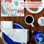 Load image into Gallery viewer, The Fine Living Co. 100% Cotton Merry Christmas Printed Kitchen Towels Dish Towels for Drying Dishes Kitchen Hand Towels Tea Towels Dish Towels for Kitchen Set of 2 18”x28” (Cherry Red &amp; Green)
